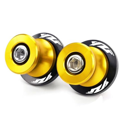 MOWOK Fit For Yamaha YZF R1 R3 R6 R7 R9 R15 R25 R125 YZF600R YZFR3 YZFR9 YZFR1 YZFR6 Accessories M6 Motorcycle Swingarm Spools Sliders Swing Arm Stand Screws (Gold) - color: Gold