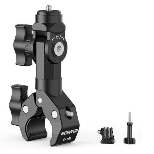 NEEWER Motorcycle Bicycle Handlebar Clamp Holder Magnetic Car Mount Accessories Kit Compatible with Insta360 X5 X4 X3 GoPro DJI AKASO Action Cameras, 360° Ball Heads for POV Video Recording, CA175 - style: CA175