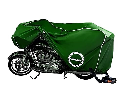 Premium Motorcycle Cover - Motorcycle Covers Waterproof Outdoor Storage - Harley Davidson Motorcycle Cover - Motorcycle Accessories XXL - color: Hunter Green, size: X-Large-XX-Large
