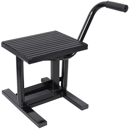 Motorcycle Dirt Bike Stands and Lifts Jack Adjustable Height Maintenance Bracket 330lb Load Bearing Heavy Duty Steel Stand Lift for Dirt Pit Bike Repair Black