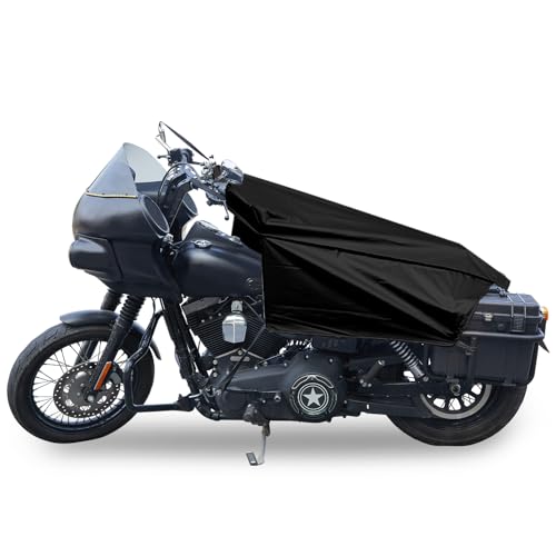 Motorcycle Seat Cover Sun Protection Cover Lightweight Half Covers Outdoor Sun Dust Covers UV Protection for Most Motorcycles Full Dress Touring Cruiser - Black M - color: Black, size: M
