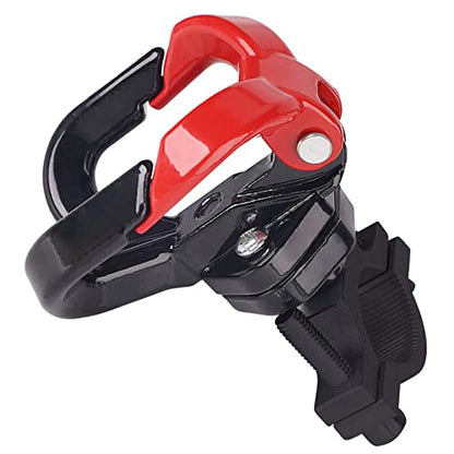Universal Motorcycle Hook, Motorcycle Helmet Luggage Bag Holder Double Hanger Hook Holder for Moped Scooters Bicycles (Black-red)