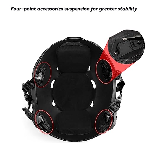 Tactical Helmet Chin Strap Adjustable Dial 4 Points Suspension System with Bolts and Screws for Tactical Fast MICH Bump Helmet Accessory - color: Style 3-Black