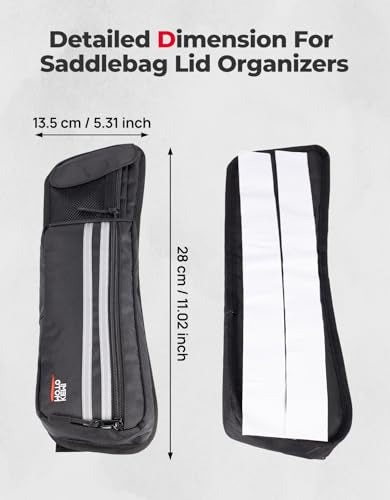 KEMIMOTO Upgraded Saddlebag Lid Organizers 2 Pack Compatible with Touring 1980-2024 2025 for Street Glide Road King Road Glide FLT FLH Black