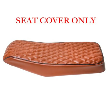 JMCHstore Brown Diamond Stitch Retro Mini bike Seat Cover for Monster Mega Moto MMB80 80cc MMB105 105cc, For Coleman Realtree RB100 RT100 Mini Bike Cushion Replacement parts - color: Brown