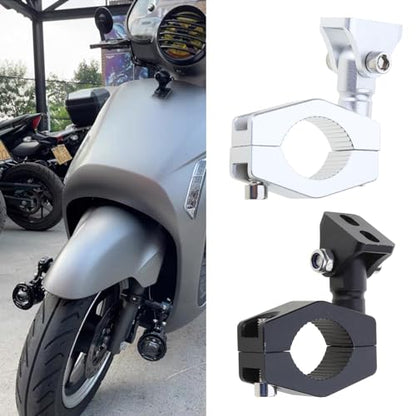 Mounting Bracket Kit LED Motorcycle Light Horizontal Tube Clamp Roof Roll Cage Holder Headlight Bracket Motorcycle Headlight Holder - color: Silver