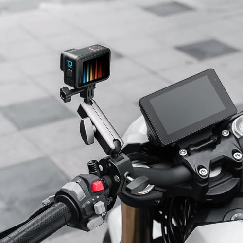 Motorcycle Mount Handlebar Clamp Holder Clip, 360 Degree Rotation Camera Clamp for Insta 360 X5 X4 X3 Ace Pro2, Bike Mount for Gopro Hero 13 12 11 10 9 8