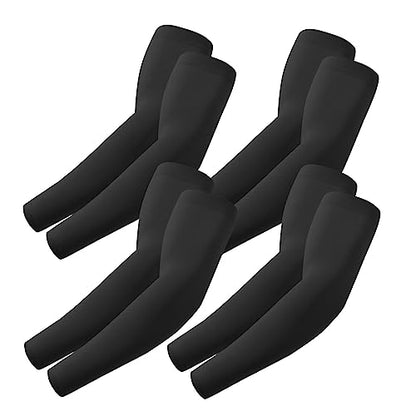 ROXUN Arm Sleeves, Cooling UV Sun Protection Sports Compression for Men/Women - color: 4 Pairs - 4 Black