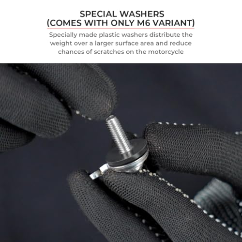 ViaTerra Quick Release Motorcycle Strap Hooks |Heavy Gauge Stainless Steel Mounting Brackets, Universal Fit, Set of 2 (M6) - size: M6