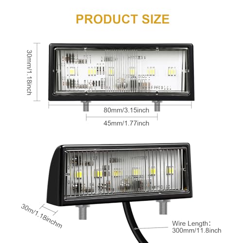 2Pcs LED License Plate Lights, 10V/30V Submersible 6 SMD Car Rear License Plate Lamps for Car, Trailer, Lorry, Caravan, Boat, Vehicle or Truck DOT SAE Compliant, ABS Housing - color: YN-706