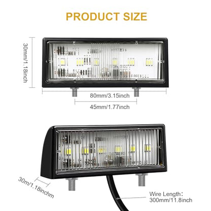 2Pcs LED License Plate Lights, 10V/30V Submersible 6 SMD Car Rear License Plate Lamps for Car, Trailer, Lorry, Caravan, Boat, Vehicle or Truck DOT SAE Compliant, ABS Housing - color: YN-706