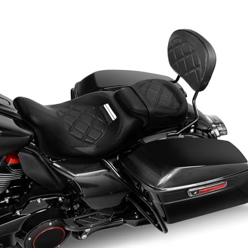 C.C. RIDER Passenger Sissy Bar Backrest Octane Detachable Backrest Pad fit for Harley Touring Road King Road Glide Street Glide Electra Glide 1994-2021 Softail 2018-2022