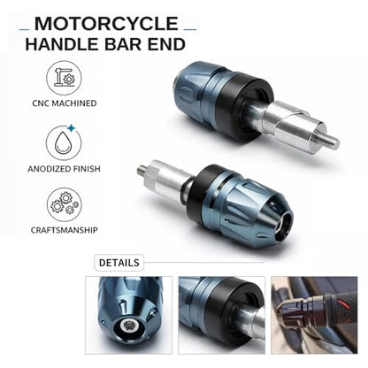 Motorcycle Handle Bar Ends Plug for 17-19 mm Handlebars, Aluminum Heavy Bar End Slider Anti Vibration Handlebar Grip End Weight Caps(Titanium) - color: Titanium