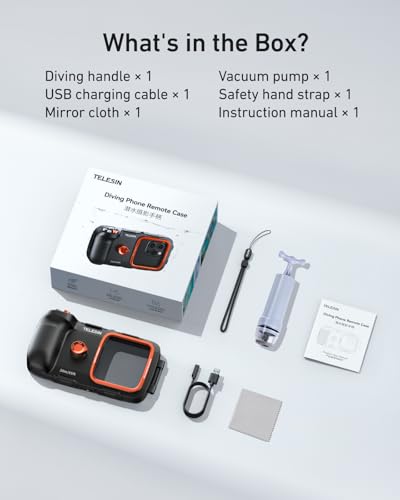 TELESIN Universal Underwater Phone Case for Snorkeling and Diving Waterproof Housing for Photo & Video Handle Grip for iPhone 7-17 Pro/Pro Max/Plus/Mini, Galaxy S10-S26 Ultra/Plus and Most Phones