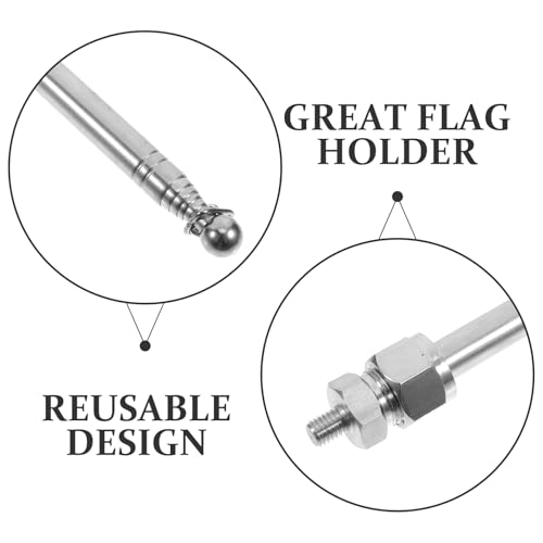 Adjustable Bike Flag Pole, 47in/120cm Retractable Aluminum Alloy Golf Cart Flag Holder, Motorcycle Flagpole Mount Stroller Flagpole for Bicycle Mountain Road Bicycle Atv