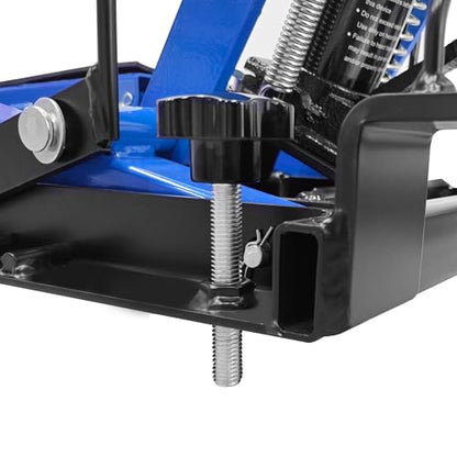 Hydraulic Motorcycle Lift Jack, 1500 LBS Scissor Lift Table with 4 Casters, Foot-Operated ATV UTV Lift Stand for Motorcycle ATV UTV Powersports, Portable Blue