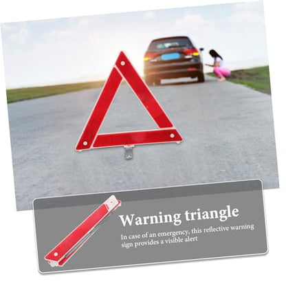 Folding Emergency Reflective Triangle for Roadside Safety Compact and Car Warning Sign Essential for Vehicles Motorcycles and Boats Portable Reflector for Easy Storage