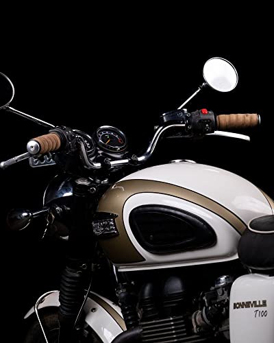 Trip Machine Company Motorcycle Handlebar Leather Grip Wrap Covers – Universal Throttle Grip Covers with Double Sided Tape – Anti-Slip Bike Handle Accessories - color: Brown