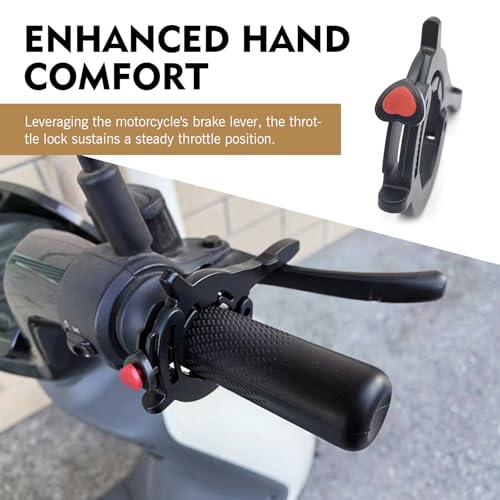 Universal Motorcycle Throttle Cruise Control Assist, Anti-Slip Throttle Lock Clamp Booster, Durable Ride Modification Accessory, Throttle Stabilizer for Most Motorcycle Models (Black)
