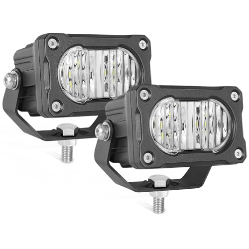 Muto-Beam LED Pods, 2PCS 3Inch LED Driving Light 40W Flood Offroad Lighting Small Cubes Backup Pods Reverse Lighting Ditch Lights Fog Lights for Truck ATV UTV Motorcycle SUV Boat Tractor - size: Flood