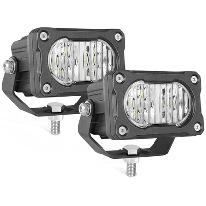 Muto-Beam LED Pods, 2PCS 3Inch LED Driving Light 40W Flood Offroad Lighting Small Cubes Backup Pods Reverse Lighting Ditch Lights Fog Lights for Truck ATV UTV Motorcycle SUV Boat Tractor - size: Flood