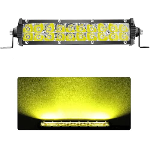 Amber Slim LED Light Bar, 7Inch 12V-60V Offroad Driving Light Bar for Trucks 60W 6000lm Combo Beam, Waterproof Ultra Slim LED Off Road Lightbar for ATV UTV RV Mower Golf Cart Boat - color: 7 Inch Yellow