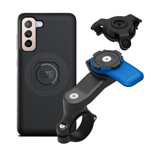 Quad Lock Motorcycle Handlebar Mount Kit with Vibration Dampener and MAG Phone Case for Galaxy S21 - size: Galaxy S21