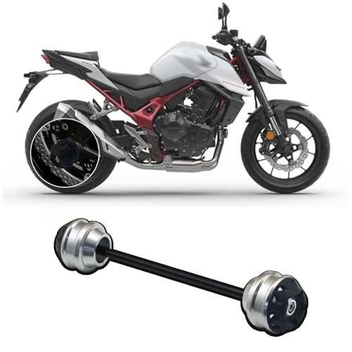 Suitable for CB750 Hornet 750 Hornet 750 cb750 2025 Front and Rear axle Front Fork Anti-Collision Slider Motorcycle Wheel Protector (Silver,Rear) - color: Silver, style: Rear