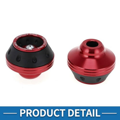 Motorcycle Front Fork Frame Slider Falling Protection Wheel Crash Protector Scooter Moped Aluminum Alloy Red 2 Pcs - color: Red