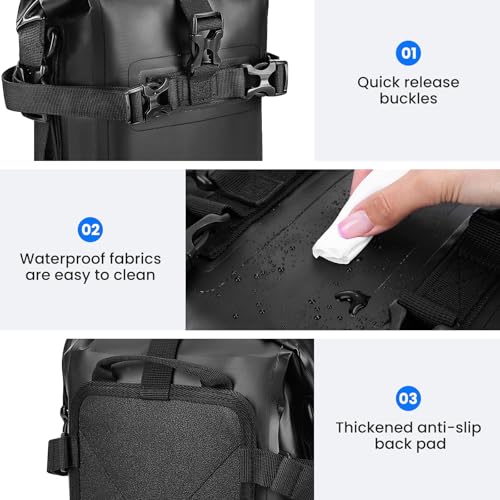 HOMIEE Motorcycle Saddle Bag 8L Waterproof Motorcycle Side Frame Bag Crash Bar Bag with Shoulder Strap