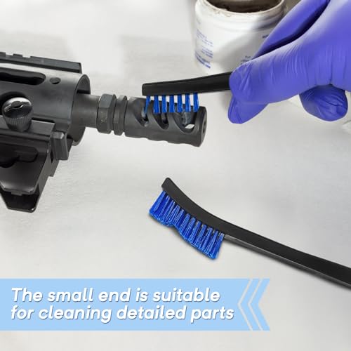 Gun Cleaning Brush, 10 Pcs All Purpose Gun Brushes, 7 Inch Double-Ended Jewelry Cleaning Brush with Plastic Handle, Gun Cleaning Bristle Brushes for Metal - size: 10 pcs Blue Nylon