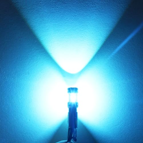 PHINLION 1156 Ice Blue LED Light Bulbs, Super Bright 12V 24V P21W 7506 BA15S 1141 LED Replacement for Car Back Up Reverse or Daytime Running Lights, Non-Polarity, Pack of 2 - color: Ice Blue