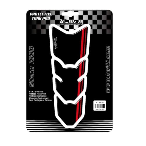 Keiti Motorcycle Tank Pad Universal Slim (Redline Black) - color: Redline Black