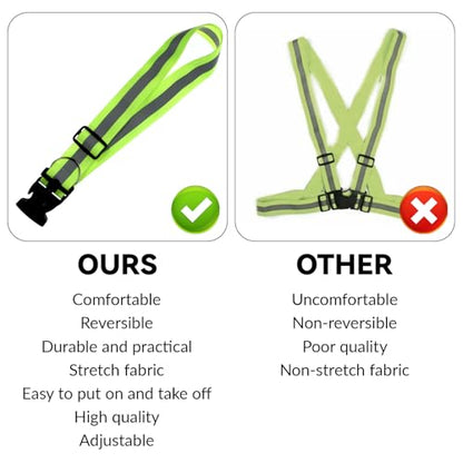 Reflective Sash for Walking at Night, Reflective Sash, Reflectives Belt, High Visibility Night Running Safety Gear for Men Women, Adjustable Strap with 2-Pack Belt and Armband for Walking Jogging