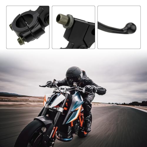 KVAEY Motorcycle Clutch Lever, 7/8" 22mm Left Handlebar Folding Brake Lever Perch, Clutch Handle Lever Replacement (Black) - color: Black