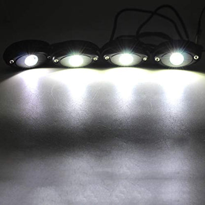 6 Pods LED Rock Lights for Jeep ATV UTV SUV Off Road Wheeler Truck Boat Underbody Glow Trail Rig Lighting Lamp Underglow LED Neon Lights Bright Reverse Waterproof 12V-24V - White - color: White, size: 6Pack LED Rock Light