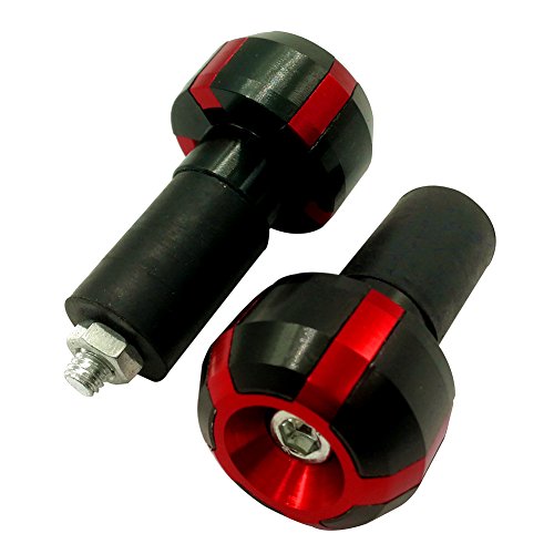Universal Anti-Vibration Handlebar Grips Plugs Motorcycle Street Bike Bar Ends 7/8”(22mm) Fits for Honda Kawasaki Suzuki Yamaha BMW Ducati Triumph Red