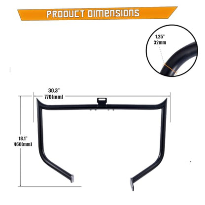 Kinglemc Crash Bar Engine Guard Highway Bar for Honda 750 VT750 VT750C VT400 Shadow Aero Phantom Spirit (Updated-Black) - color: Updated-Black