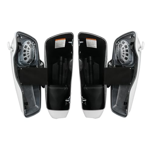HR3 Custom 4" Stretched Hard Saddlebags w/Speaker Lids Compatible with 2014-later Harley Touring Road King Road Glide Street Glide Ultra Limited FLHT (Silver/Black Honeycomb Fade) - color: Custom- Silver / Black Honeycomb Fade