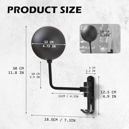 Helmet Hanger Wall Mount, Helmet Holder 180° Rotation Metal material Helmet Rack with Double Hook for Football Helmet, Bicycle Helmet, Hat, Cap, Sportswear, Motorcycle Accessories (2 PCS)