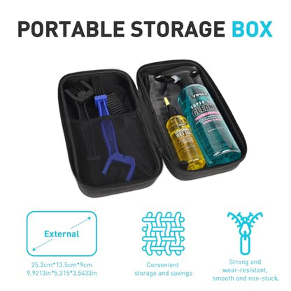 Bike Cleaner, 500ML - Fast-Action, Biodegradable Bicycle Cleaning Spray 120ml Chain Lube Brushes And Sponge 8 In 1 Bicycle Cleaning Kit Safe on All Surfaces and Suitable for All Types of Bike.