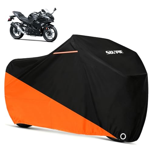 SUNPIE Motorcycle Cover for Kawasaki Ninja 400 500 650 1100SX Z500 Z600 Z650 Z900 Z1100, All Weather Protection Waterproof Outdoor Covers Motorbike Windproof Design UV Resistant Scratch Proof - size: Motorcycle Cover (86.5 x 37.4 x 49.2 inch)