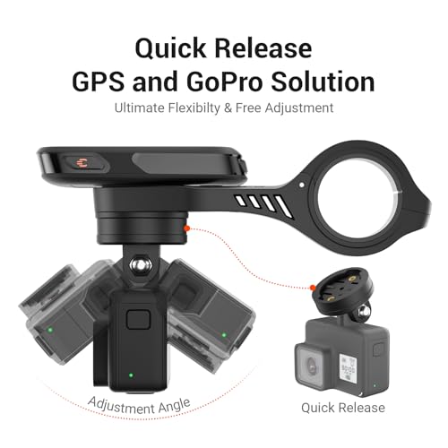CooSpo Bike Computer Out Front Mount MT5S, Compatible with Garmin and GoPro, Bike Computer Mount Adapter for Handlebar 25.4mm/31.8mm - style: MT5 with adapter