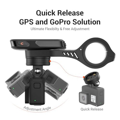 CooSpo Bike Computer Out Front Mount MT5S, Compatible with Garmin and GoPro, Bike Computer Mount Adapter for Handlebar 25.4mm/31.8mm - style: MT5 with adapter
