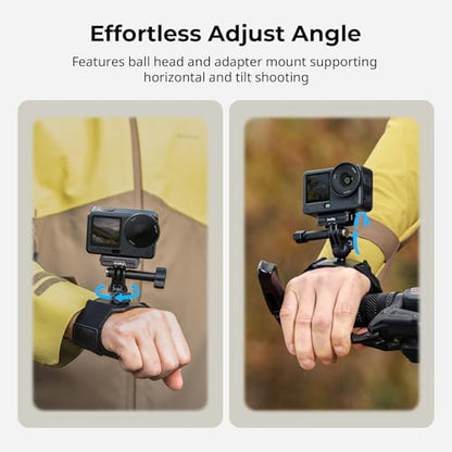 SMALLRIG Wrist Strap Mount for GoPro Hero 13/12/11/10/9 Black, for DJI Osmo Nano Action 6/5 Pro/4/3, for Insta360 X5/4/3/Ace Pro 2, for AKASO, with Ball Head Adapter Base - 5723 - style: Wrist Strap
