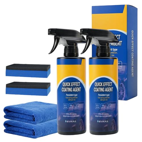 Quick Effect Car Coating Spray, Waterless Wash & Polish, Car Coating Spray for Shine & Protection, Quick Acting Paint Protection and Glass Cleaner (2pcs) - color: 2pcs