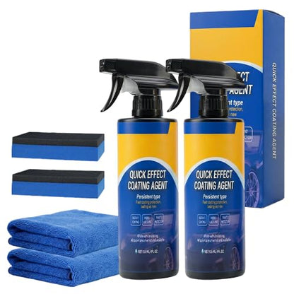 Quick Effect Car Coating Spray, Waterless Wash & Polish, Car Coating Spray for Shine & Protection, Quick Acting Paint Protection and Glass Cleaner (2pcs) - color: 2pcs