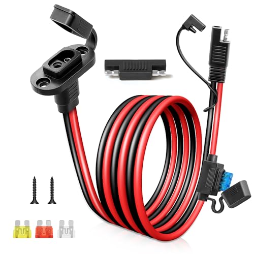 SAE Connector 5FT 10AWG, SAE Battery Quick Connect Plug Waterproof Extension Cable for Solar Panel, Street Glide, Road Glide, Motorcycle Charging Port Upgrade, RV, Solar Generator Battery Charger - size: 5FT