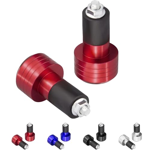22mm Motorcycle Handlebar Hand Grip End Cap, End Slider Cap Plug Aftermarket Parts Universal Fit for 7/8 Inch Bike Motorcycle Hand Bar Grips.2Pcs. - color: Red