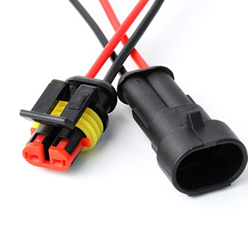 Way Car Waterproof Electrical Connector,16 AWG 2 pin Plug Auto Electrical Wire Connectors for Car, Truck, Boat, and Other Wire Connections.(5 Pack)¡­ - size: 2pin connector--5pack